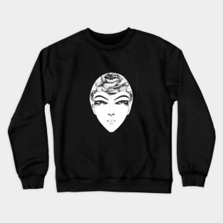 Vintage Deco Woman with Roses Crewneck Sweatshirt